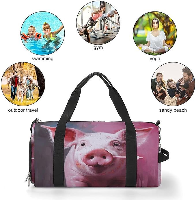 Smiling (12) Gym Bag Lightweight ,Travel Duffle Bag with Shoe Compartment,Gym Bag for Women for Overnight, Weekend, Yoga, Gym, Business Trips, Sport And Hospital.