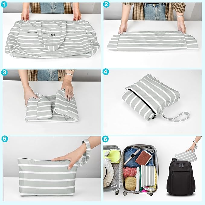 HUANLANG Extra Large Beach Bag Waterproof Beach Totes Bags for Women Men,Pool Bag with Zipper Wet Pocket
