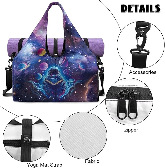 Mens Gym Duffle Bag Double Zipper Gym Bags for Men with Shoe Compartment, Yoga Mat Carrier, Mens Small Gym Bag for Running Swimming Pilates