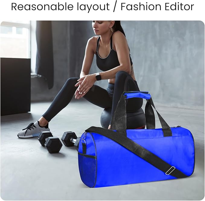 C&F BOGMOST Small Gym Bag for Women & Men,Small Lightweight Duffel Bag Carry On Bags Mini Duffel Travel Bag Waterproof Sports Bags for Workout/Sport/Travel, Blue,Medium