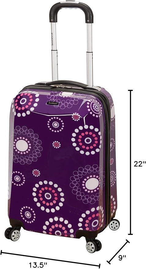 Rockland Vision Hardside Spinner Wheel Luggage, Purple Pearl, Carry-On 20-Inch