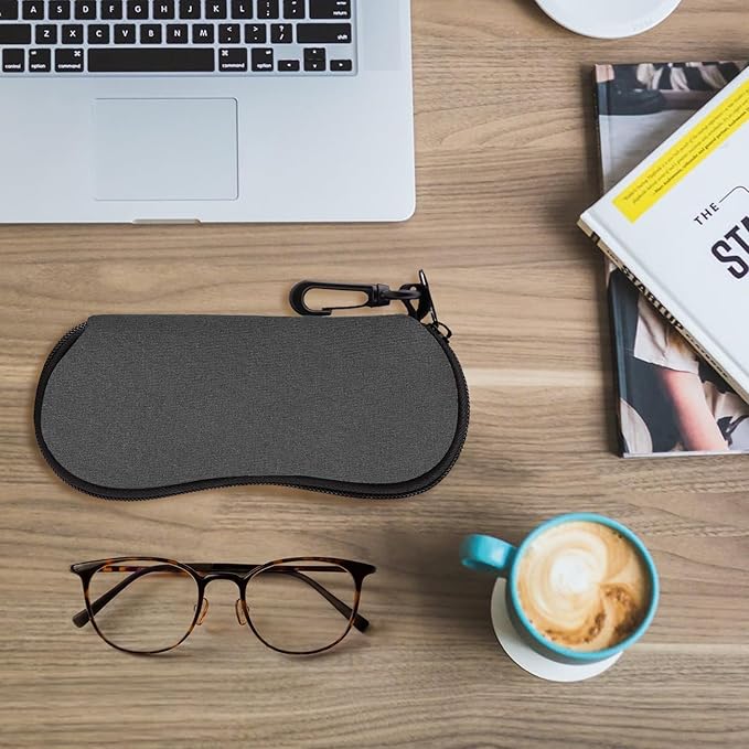 MoKo Sunglasses Soft Case Ultra Light Neoprene Zipper Eyeglass Case for Men Women