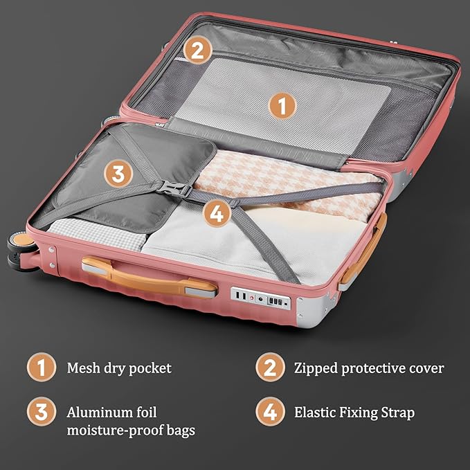 Joyway Luggage Set 3-Piece PP Hardshell Luggage with TSA Lock & Spinner Wheels – Lightweight Suitcase Set with Corner Protectors for Effortless Travel