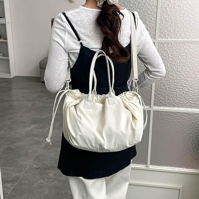 Stylish Crinkled Nylon Handbag with Adjustable Comfortable Strap and Spacious Interior Shoulder Bag for Work or Gym Use Bag