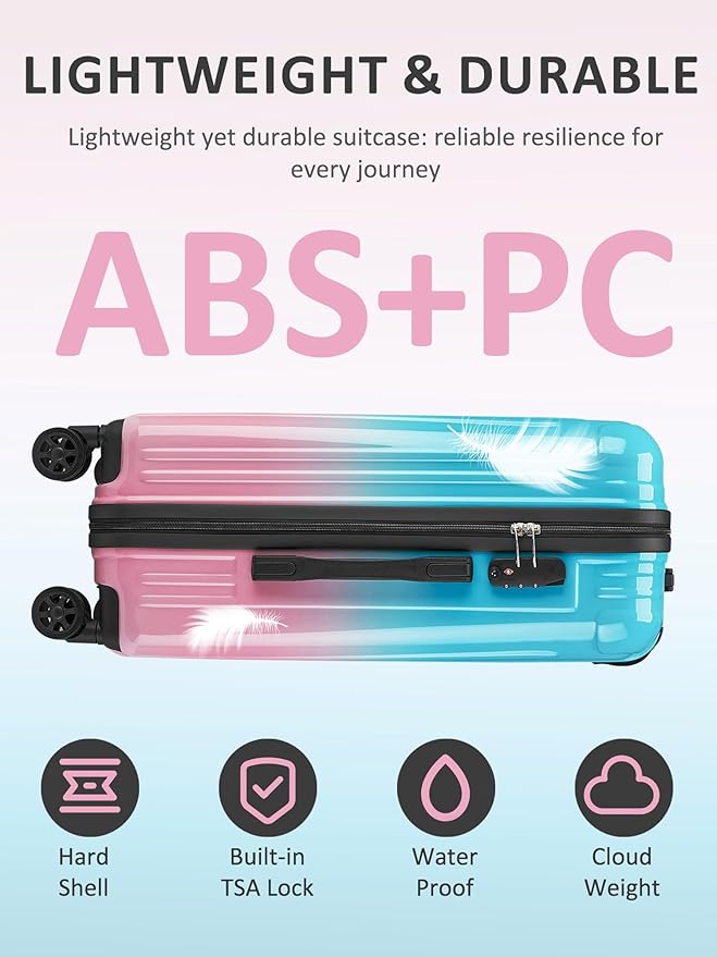 Carry on Luggage - Airline Approved Suitcases with Spinner Wheels, Built-In TSA Lock,Hard Shell Expandable Suitcases