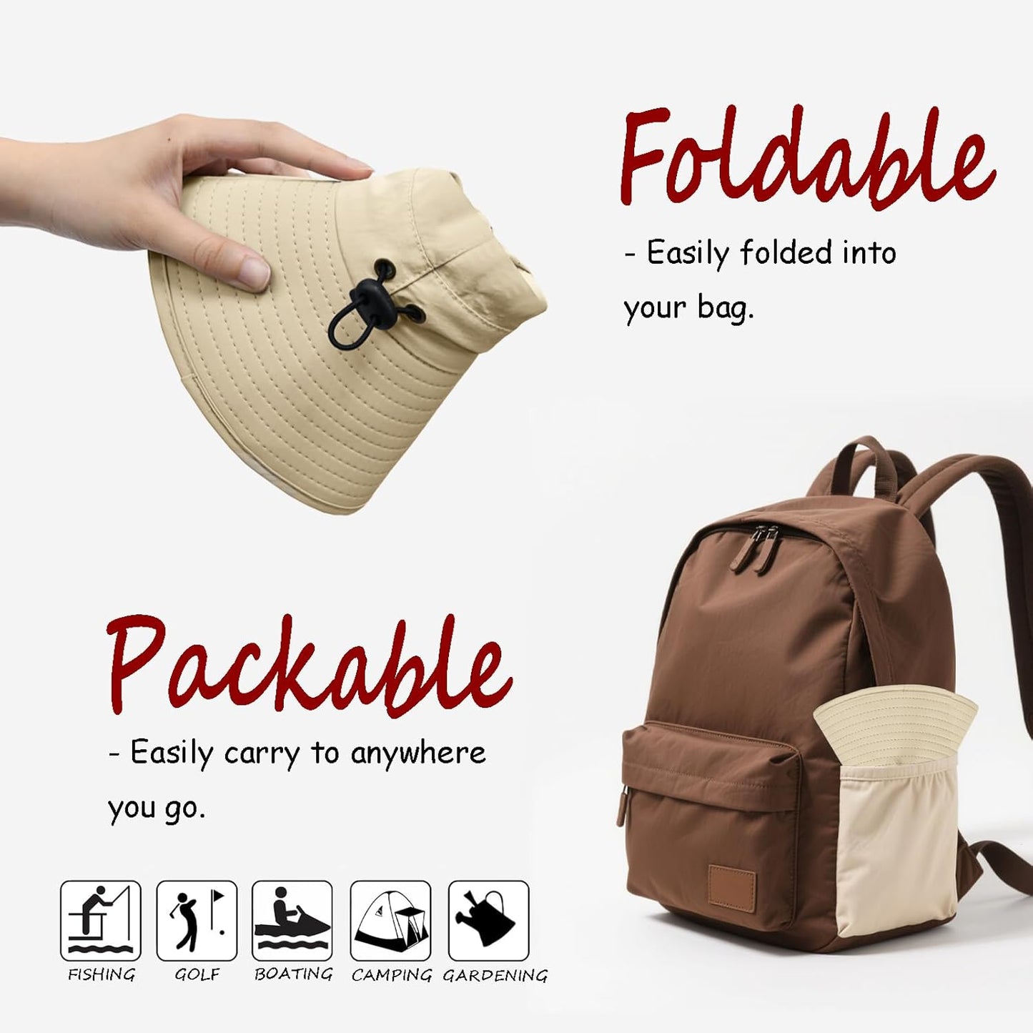 ZOORON Sun Hat for Men Women Fishing Hat with Neck Flap Wide Brim Bucket Hat UV Protection for Beach Camping Hiking