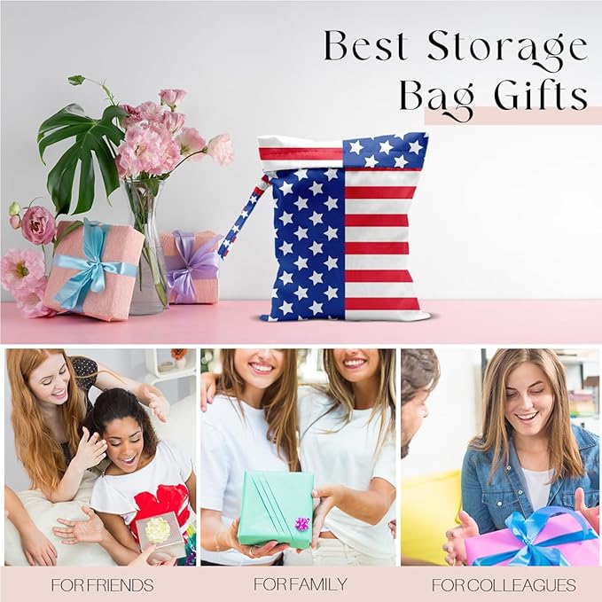 Wet Bag Wet Dry Bag For Swimsuit Travel Beach Pool Diapers Dirty Yoga Gym Clothes Toiletries Makeup Bag National flag