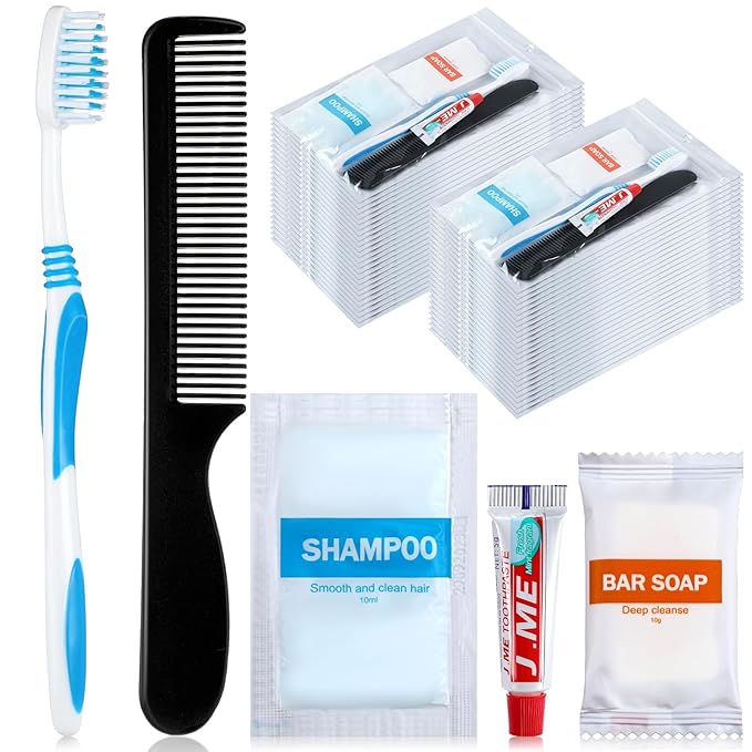 240 Pcs Personal Hygiene for Homeless in Bulk, Personal Hygiene Kit Basic Disposable Toiletry Homeless Care Package Supplies for Women Men Travel Charity, 48 Kit
