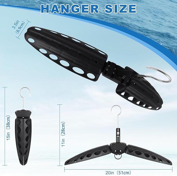 Wetsuit Hanger, Gimilife Surfing & Scuba Diving Accessory, Perfect to Dry Wetsuit Drysuit Life Jacket or BCD, Quick Dry Foldable & Vented Dryer for Wetsuite Dry Suit(1 PCS )