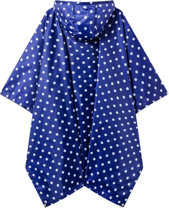Hooded Rain Poncho for Adults - Waterproof Rain Coat and Lightweight Jacket 3-in-1 Multi-Function with Pockets