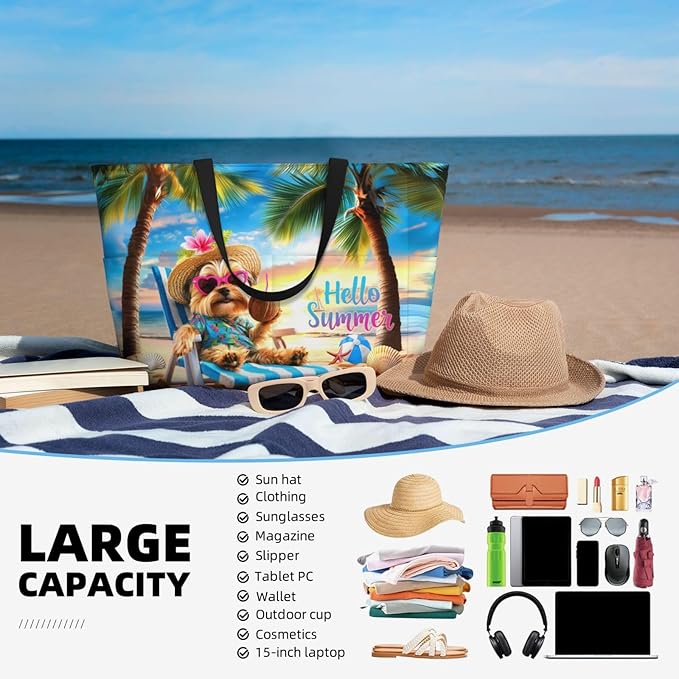 Extra Large Beach Bags For Women, Waterproof Beach Totes Bags For Women, Lightweight Foldable Pool Bag With Zipper
