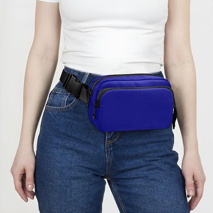 Fanny Pack for Women Men Water Resistant Fashion Waist Packs with Adjustable Strap Belt Bag for Travel Workout Jogging Hiking Dark Blue