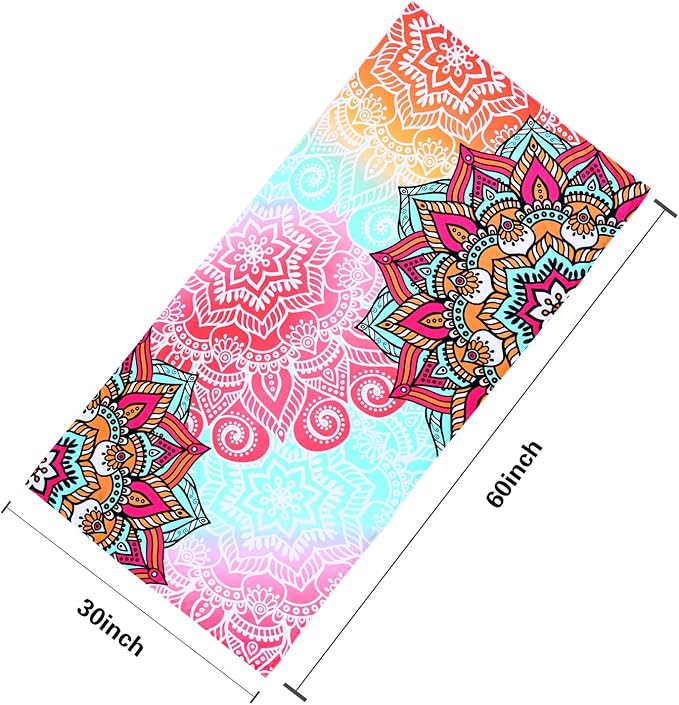 LIVILAN Pink Mandala Beach Towel, 30" x 60", Soft Microfiber, Quick Dry, Sand Free, Lightweight, Ideal for Pool, Swim, Bath, Shower, Perfect Boho Mandala Gifts for Girls, Women