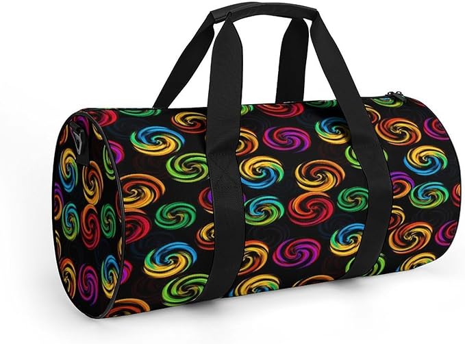 Workout Lightweight Duffel Bags Tie Dye Colorful Rose Black Durable Travel Gym Sports Bag Carry On Weekender Overnight Bag