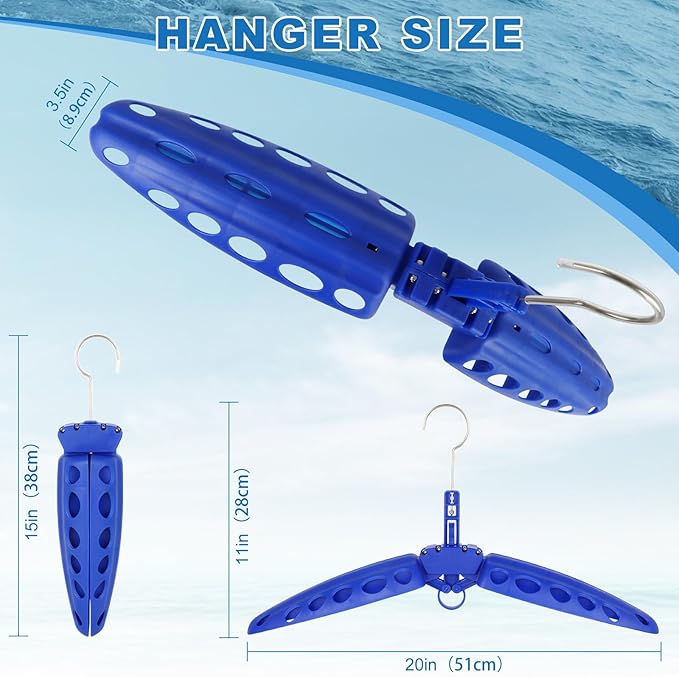 Wetsuit Hanger, Gimilife Surfing & Scuba Diving Accessory, Perfect to Dry Wetsuit Drysuit Life Jacket or BCD, Quick Dry Foldable & Vented Dryer for Wetsuite Dry Suit(1 PCS )
