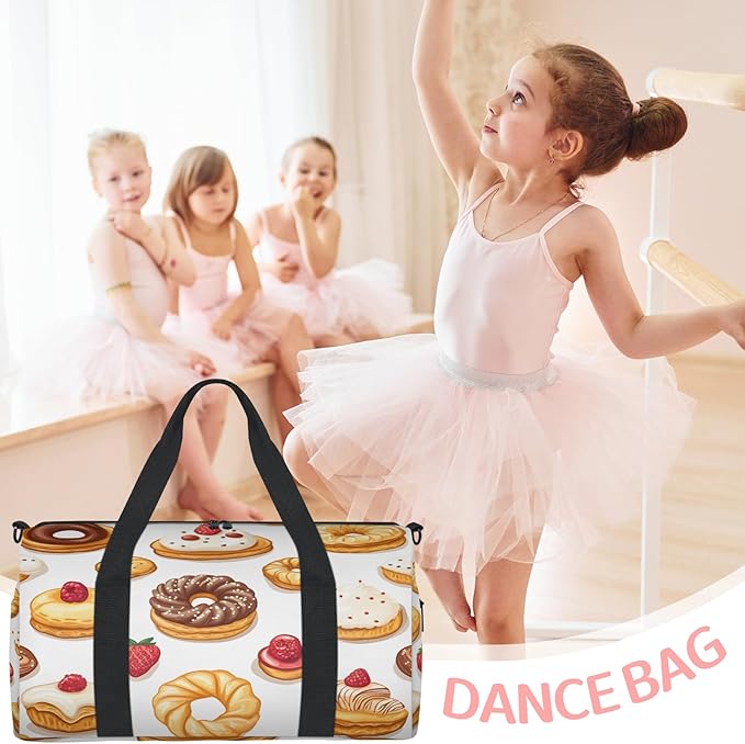 Cute Cake Travel Duffle Bag for Women Men, Overnight Weekender Bag, Carry on Tote for Sport Gym