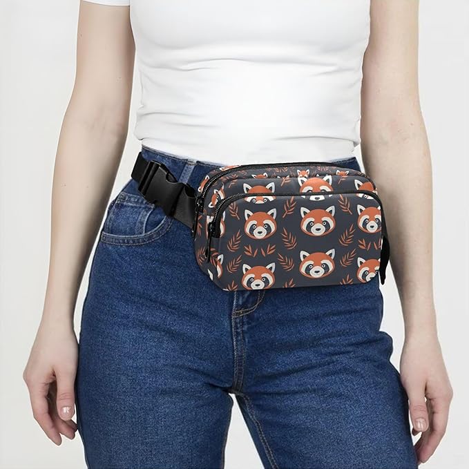 Kawaii Red Panda Fanny Pack for Women Men Water Resistant Fashion Waist Packs with Adjustable Strap Belt Bag for Travel Workout Jogging Hiking 21219401