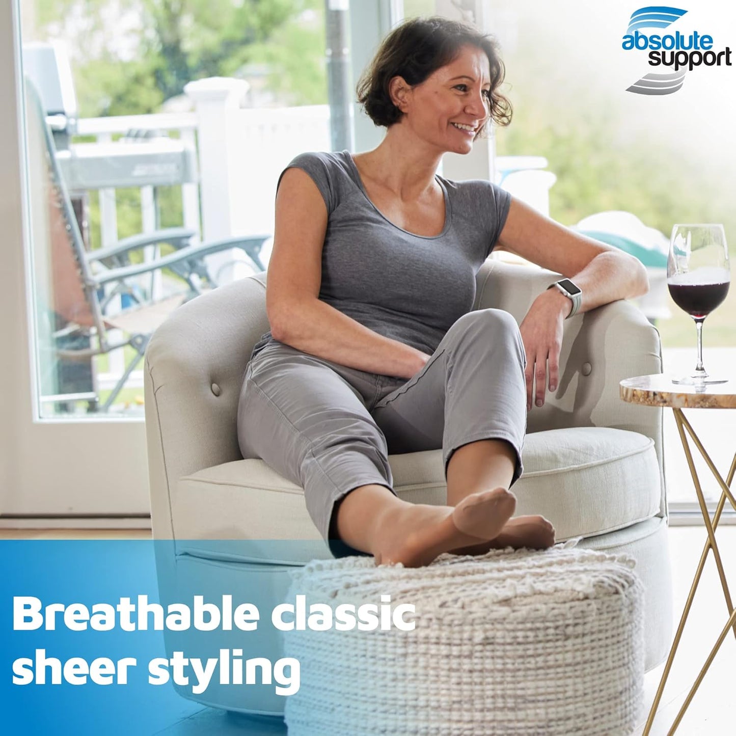 (3 Pairs - Closed Toe) Made in USA - Sheer Compression Stockings for Women 15-20mmHg - Womens Compression Socks for Circulation during Travel, Airplane, Sport, Athletic - Beige, X-Large - A101BE4-3