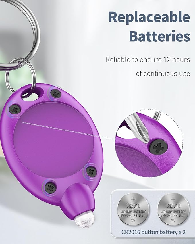 Uniclife 10 Pack LED Keychain Flashlight Mini LED Keychain Light 12 Lumen Portable Ultra Bright Battery Powered Key Ring Torch for Outdoor Camping Hiking and Emergency Lighting, 5 Colors of Shells