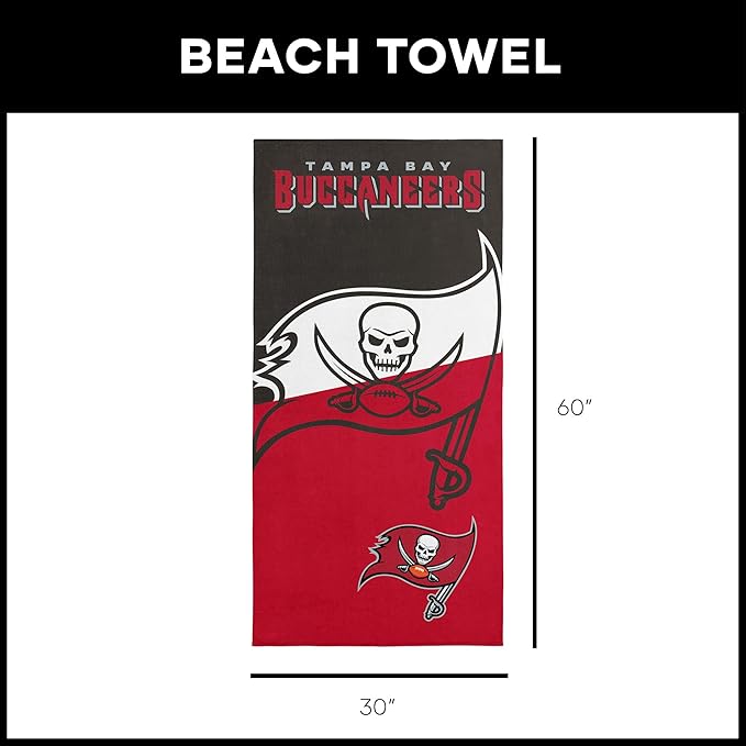 Northwest NFL Oversized Microfiber Beach Towel, 60 x 70 Inches – Quick Dry, Sand Resistant, Lightweight, Highly Absorbent, Shibori Design