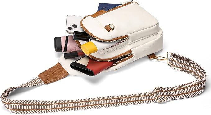 GAEKEAO Sling Bag for Women Crossbody Bags Fanny Pack Vegan Leather Chest Bag Travel Shoulder Belt Purse Backpack Gifts