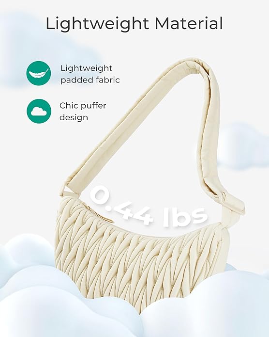 BAGSMART Small Crossbody Bag for Women Men Trendy,Quilted Crossbody Hobo Bag with Adjustable Strap and Inner Pockets