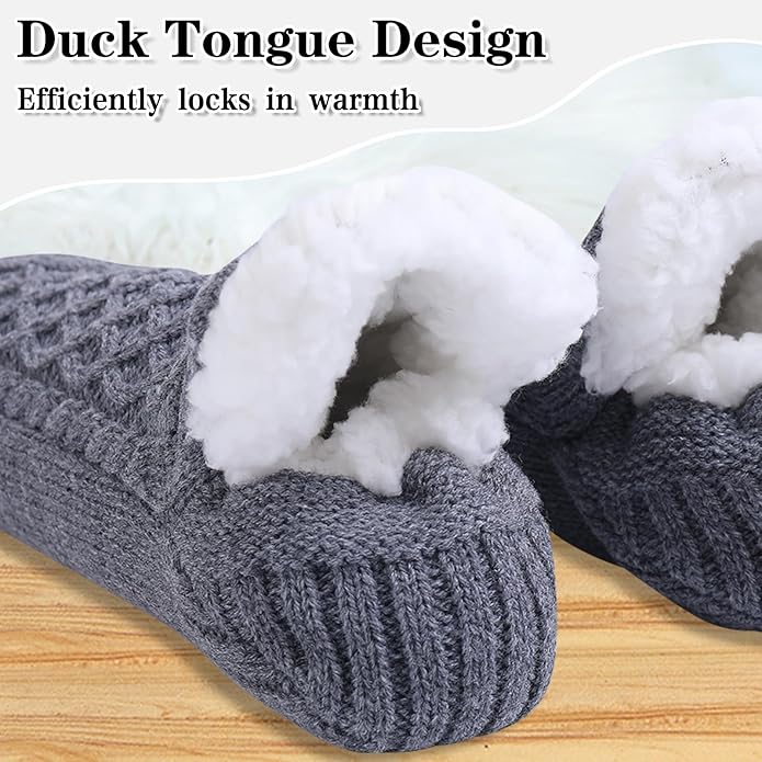Warm Slipper Socks for Women Indoor Soft Cozy House Sock Shoes Non-Slip Knitted Socks Fuzzy Thermal House Slippers
