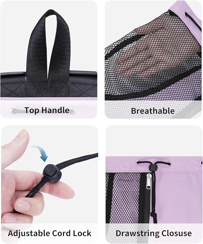 WANDF Swim Bag Mesh Drawstring Backpack with Wet Pocket for Swimming, Gym, and Workout Gear