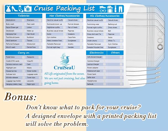 Cruise Luggage Tag Holders for Carnival, Princess & NCL Cruises 4 Packs, Fits All Carnival, Princess & NCL Cruises Line Ships & Tags for Cruises in 2024-2025