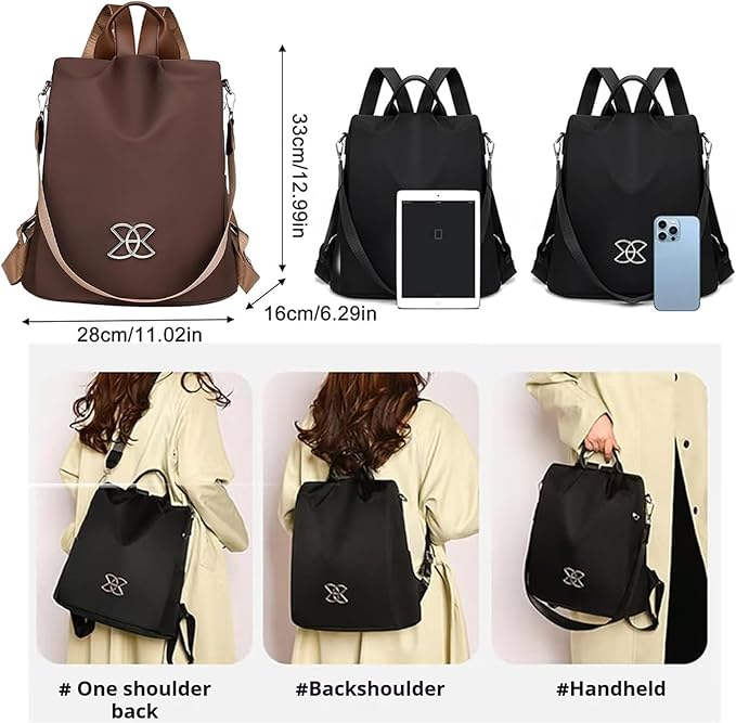 Subscrsidewa Anti-Theft Large Capacity Backpack, 2025 Lightweight Shoulder Bag for Women, Large Capacity travel Safe Backpack (Brown)