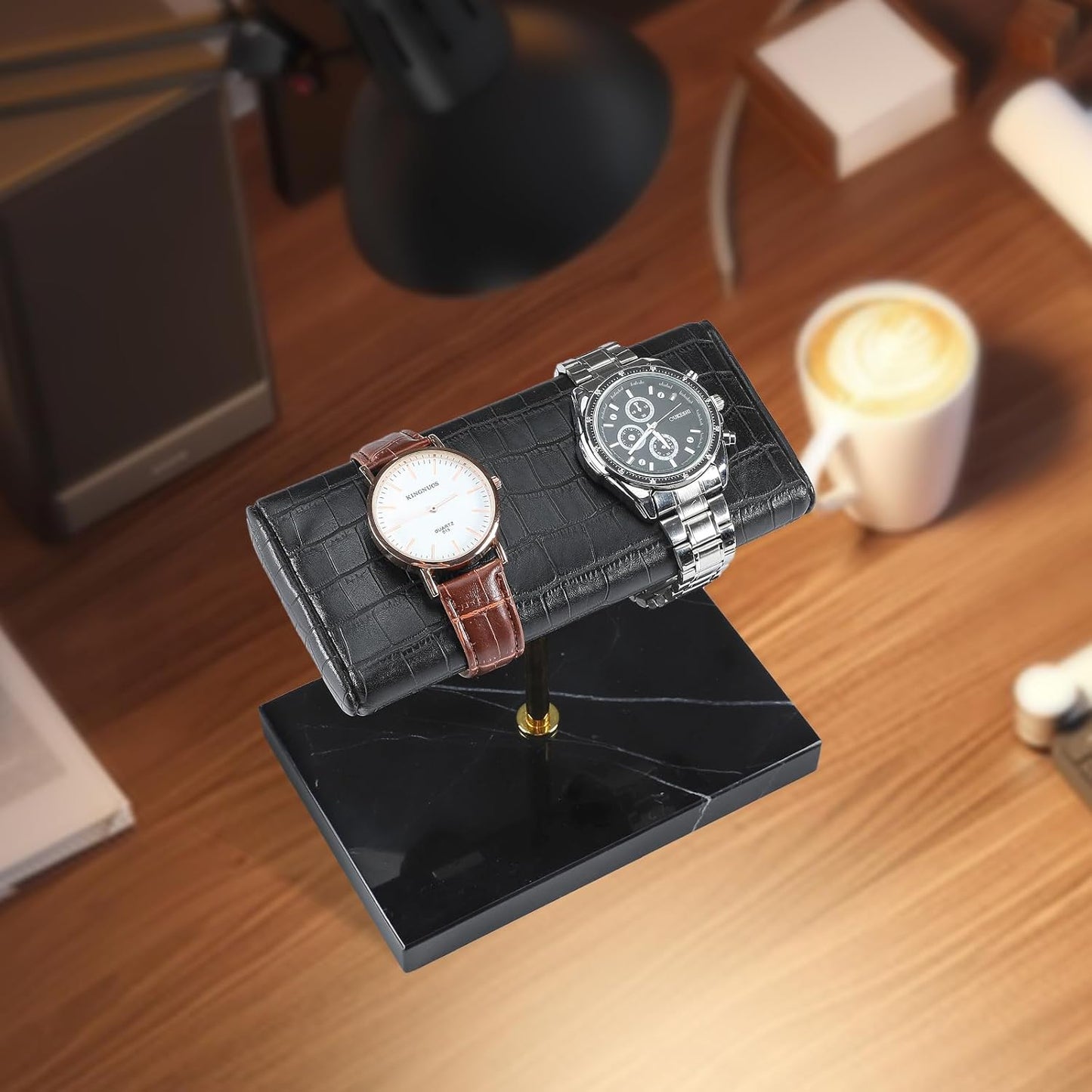 LYS&LYX Watch stand watch display stand watch holder watch Handcrafted watch holder (2--black/glod/croco)