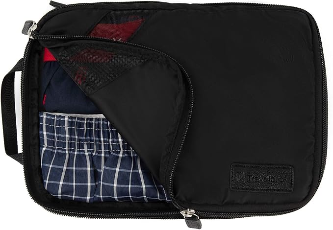 Travelpro Essentials-Expandable Packing Cubes, Black, Medium