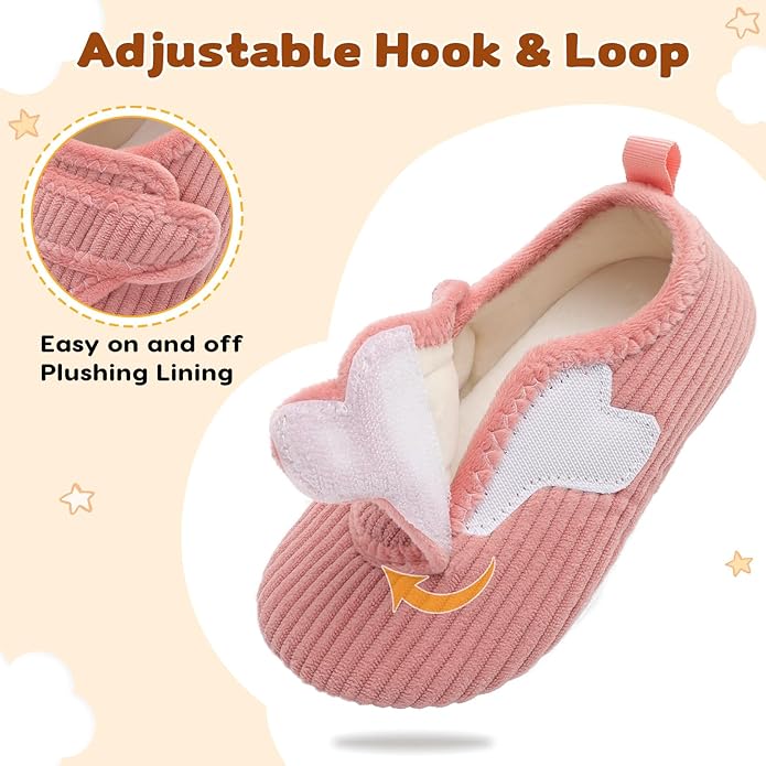 LeIsfIt Toddler Slippers Boys Girls House Shoes Soft Warm Kids House Slippers Slip on Cozy Bedroom Sock Shoes Non-slip Indoor Outdoor Slipper Shoe
