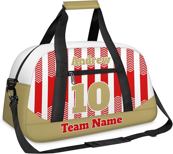 Basketball Soccer Gifts for Boys Girls - Custom Sports Duffle Bag, Personalized Name & Team Bag, Water-Resistant Gym Bag for Basketball, Soccer, Volleyball | Y-Red Brown