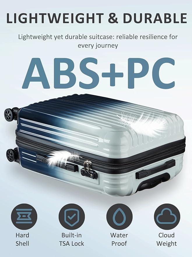 Carry on Luggage - Airline Approved Suitcases with Spinner Wheels, Built-In TSA Lock,Hard Shell Expandable Suitcases