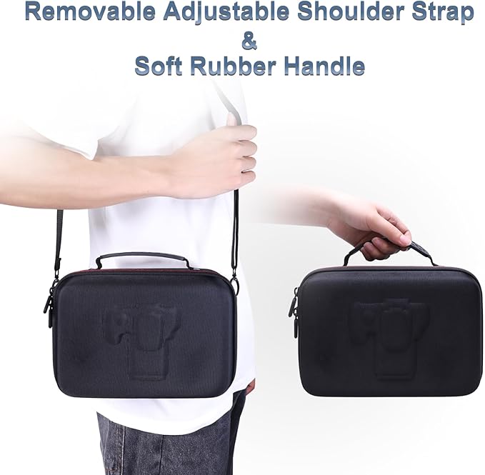 Camera Case Compatible with Canon EOS Rebel T7/R50/R6 Mark II/R100/R50 V/T6/R8/R10/R5 Mark II/RP/R7/5D Mark IV/SL3/R5/T100 DSLR SLR Camera, Len and Tripod with 4 Dividers and Shoulder Strap, Black