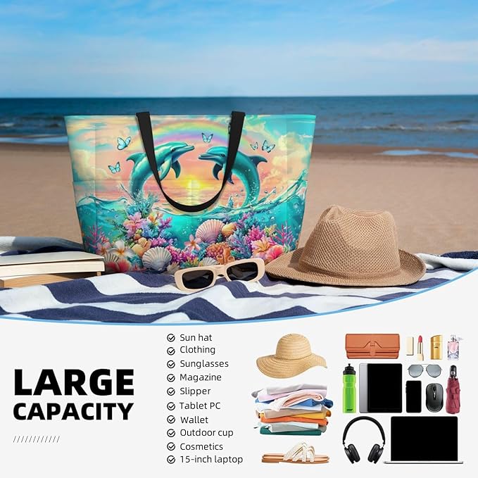Extra Large Beach Bags For Women, Waterproof Beach Totes Bags For Women, Lightweight Foldable Pool Bag With Zipper