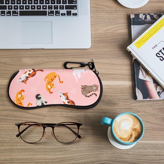 MoKo Sunglasses Soft Case Ultra Light Neoprene Zipper Eyeglass Case for Men Women