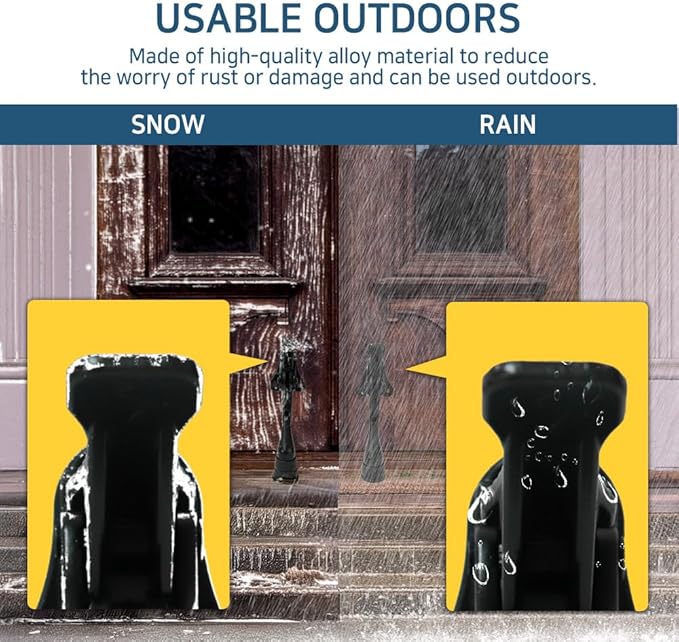 One Touch Kickdown Door Stopper, Door Holder, Heavy Duty Door Stops, Bottom of Door, Height-Adjustable Rubber Tips by HASHI (Black 4 inch x 4pack)