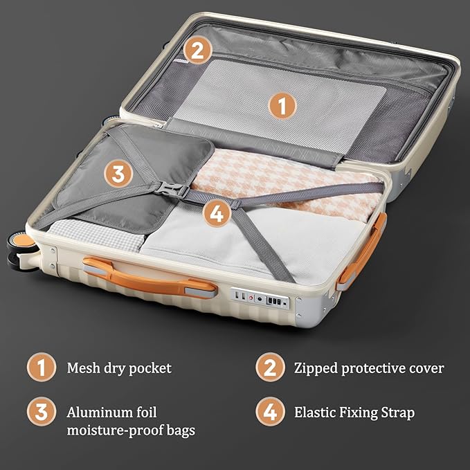 Joyway Luggage Set 3-Piece PP Hardshell Luggage with TSA Lock & Spinner Wheels – Lightweight Suitcase Set with Corner Protectors for Effortless Travel