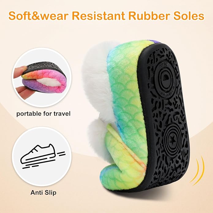 Centipede Demon Toddler Slippers for Boys Girls Slip on Kids Baby Toddlers House Shoes Lightweight Barefoot Furry Sock Shoes Indoor Outdoor Warm Walking Shoes