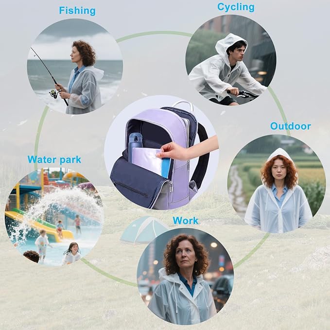 2Pcs Rain Coats - Reusable EVA Rain Ponchos for Adults Rain Jackets Raincoats for Men Women