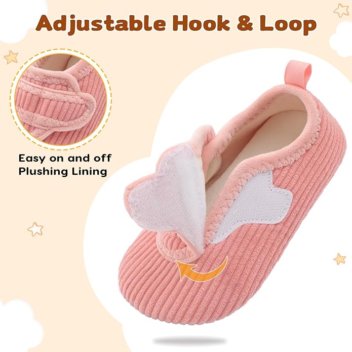 LeIsfIt Toddler Slippers Boys Girls House Shoes Soft Warm Kids House Slippers Slip on Cozy Bedroom Sock Shoes Non-slip Indoor Outdoor Slipper Shoe