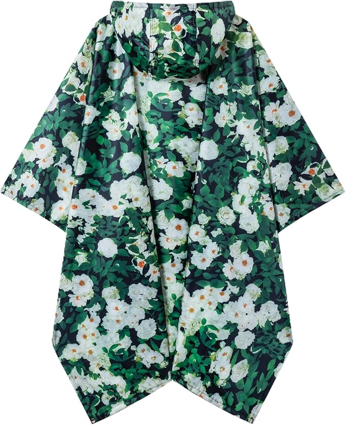 Hooded Rain Poncho for Adults - Waterproof Rain Coat and Lightweight Jacket 3-in-1 Multi-Function with Pockets