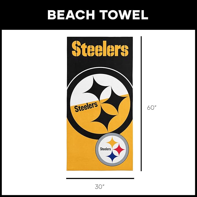 Northwest NFL Oversized Microfiber Beach Towel, 60 x 70 Inches – Quick Dry, Sand Resistant, Lightweight, Highly Absorbent, Shibori Design