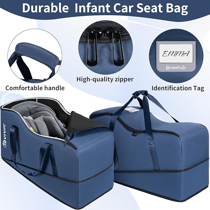 Car Seat Travel Bag Compatible with UPPAbaby Aria and Mesa, Infant Car Seat Travel Bag Car Seat Cover for Airplane Travel (Blue)