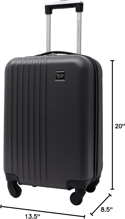 Travelers Club Cosmo Luggage, Charcoal Grey-2 Piece Set (28"/20")