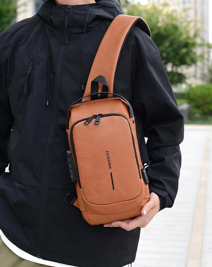 Sling Bag for Men Anti-Theft USB Crossbody Backpack Waterproof Chest Daypack | Anti-Theft, USB, Waterproof