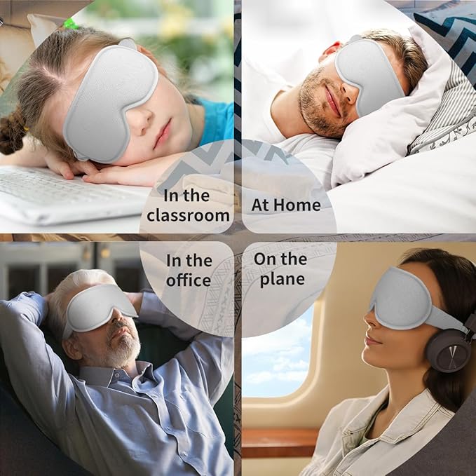 Easysleep Sleep Eye Mask for Side Sleeper Men Women Sleeping Mask for Light Blocking Zero Eye Pressure 3D Eye Cover with Adjustable Strap Soft Breathable Night Blindfold for Travel