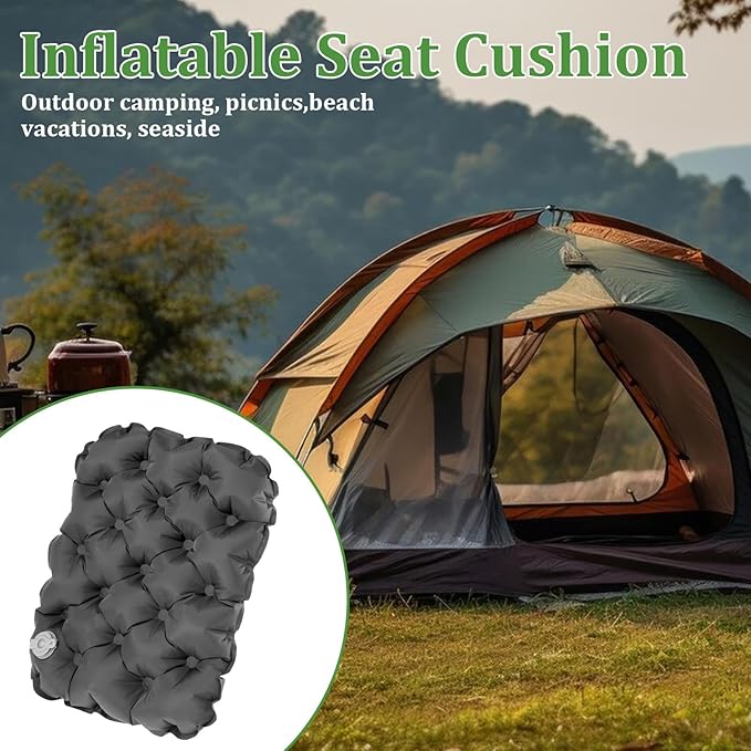 Inflatable Seat Cushion Portable Travel Airplane Seat Cushion Self-Inflating Camping Air Sitting Pad Portable Bleacher Cushions for Office Chair Hiking Outdoor Climbing Kayak Patio Car